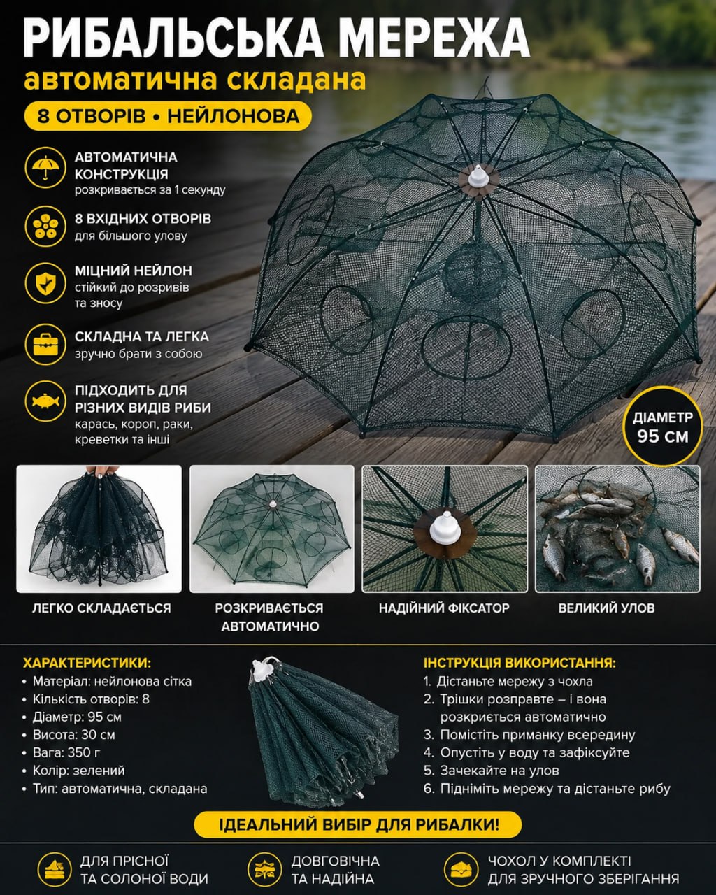 Ідеальна пастка для річки, озера та ставка