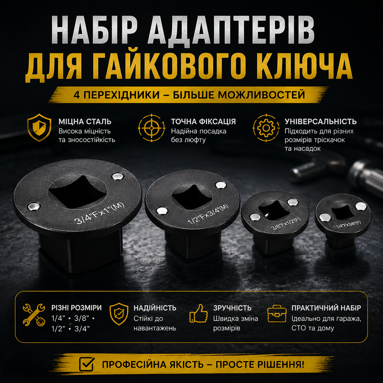 Набір адаптерів для гайкового ключа Socket Reducer Set