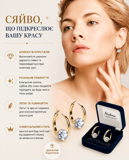Сережки з мерехтливими кристалами