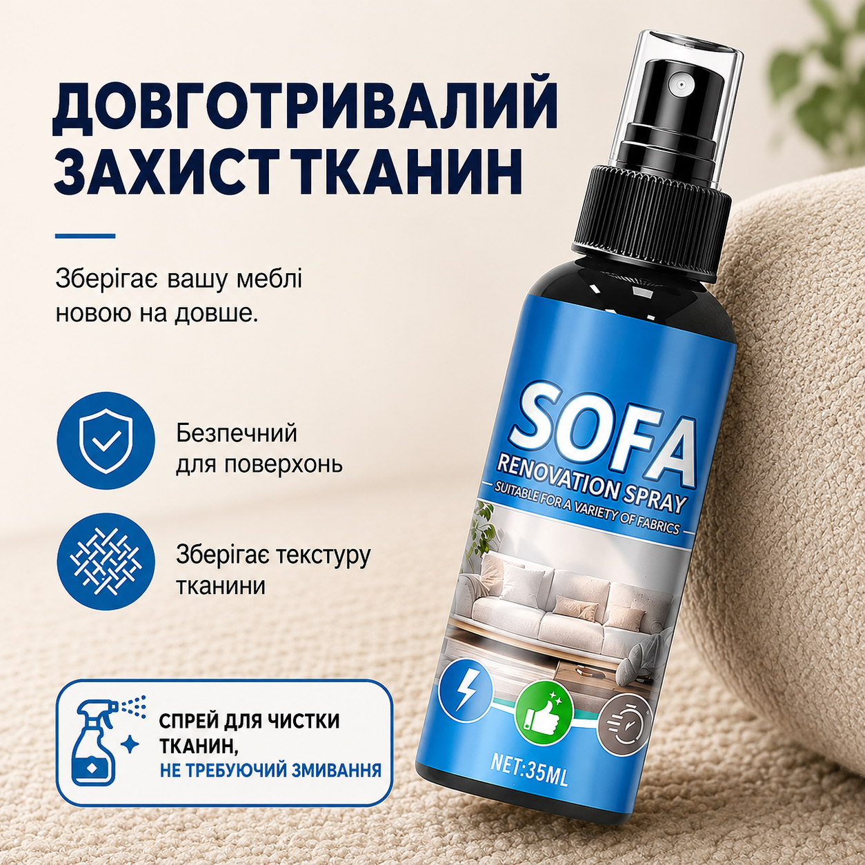 Спрей-очищувач для тканин