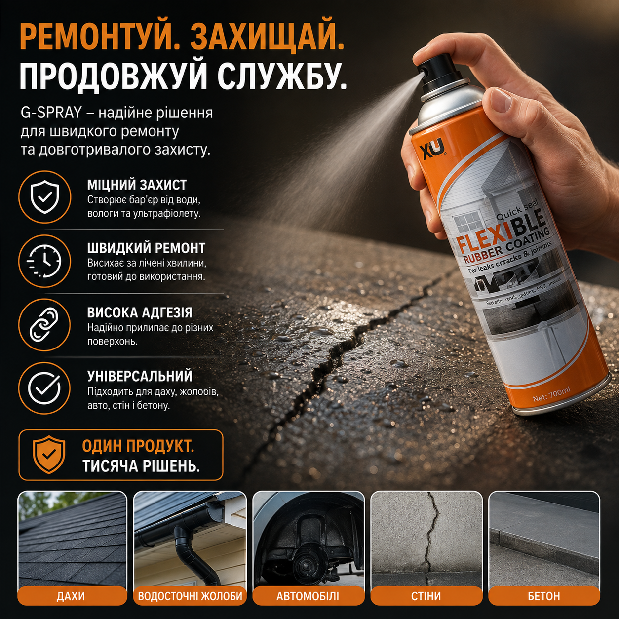 Водостійкий герметик для різних поверхонь