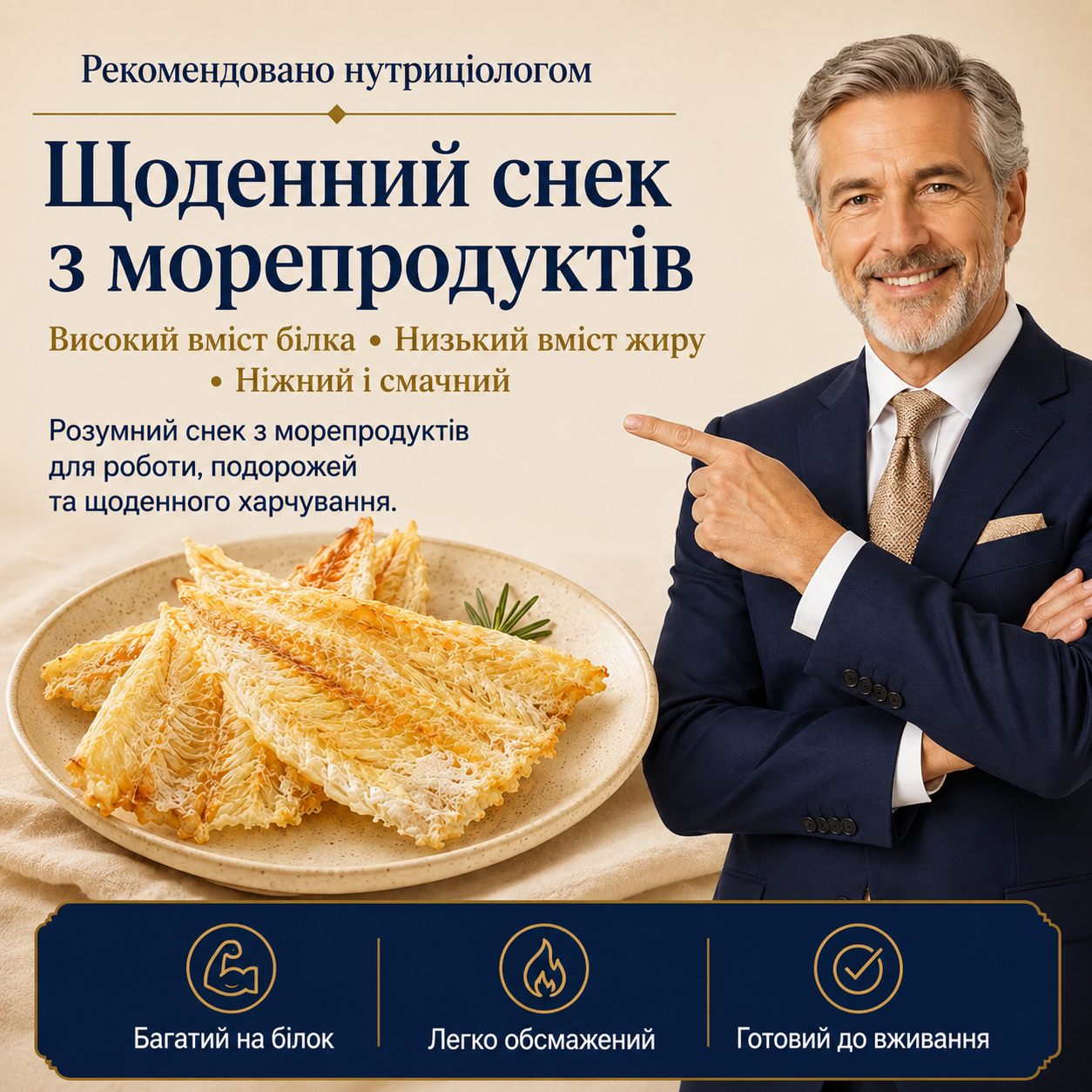 Готовий снек із морської риби