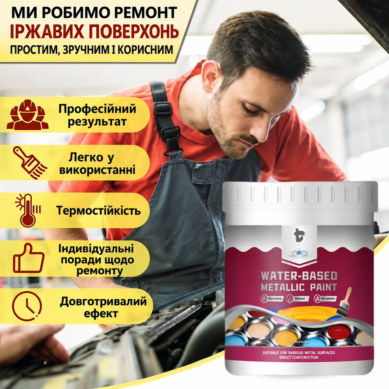 Покриття для оновлення іржавих поверхонь