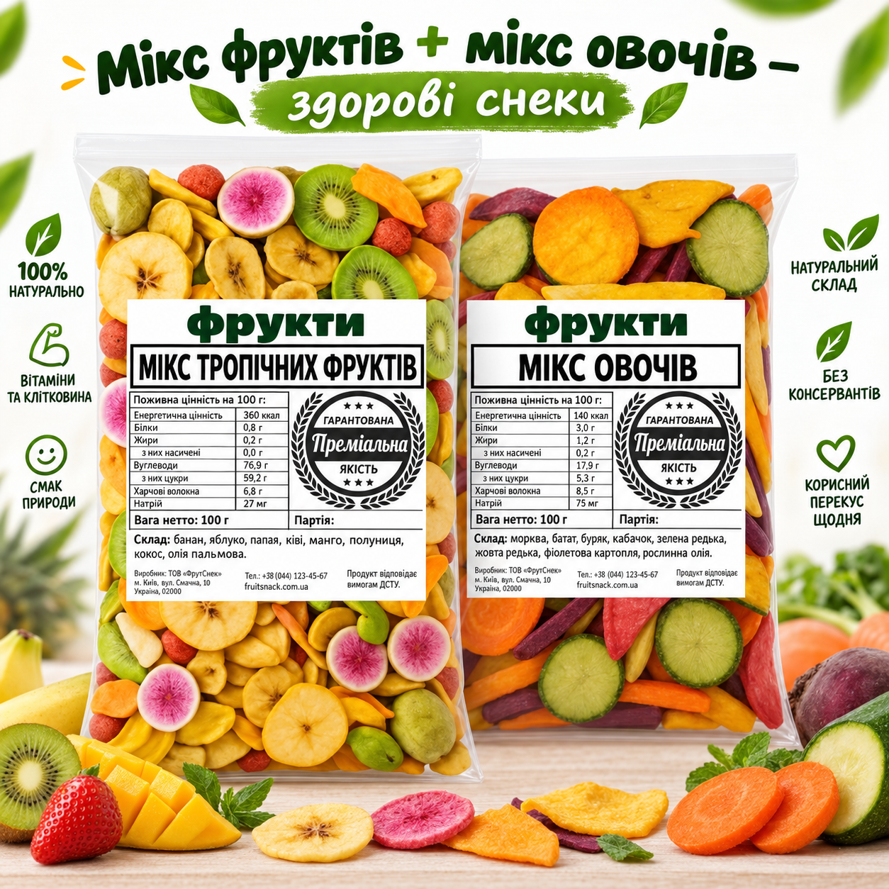 Фруктово-овочевий набір для перекусу
