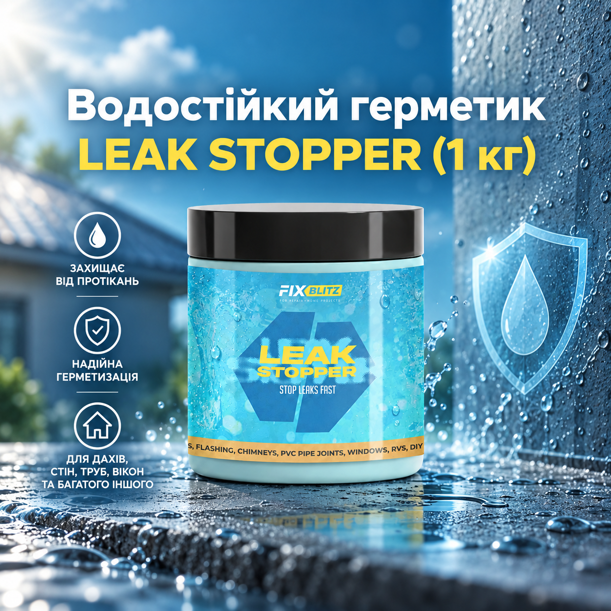 Прозорий водонепроникний герметик 1 кг