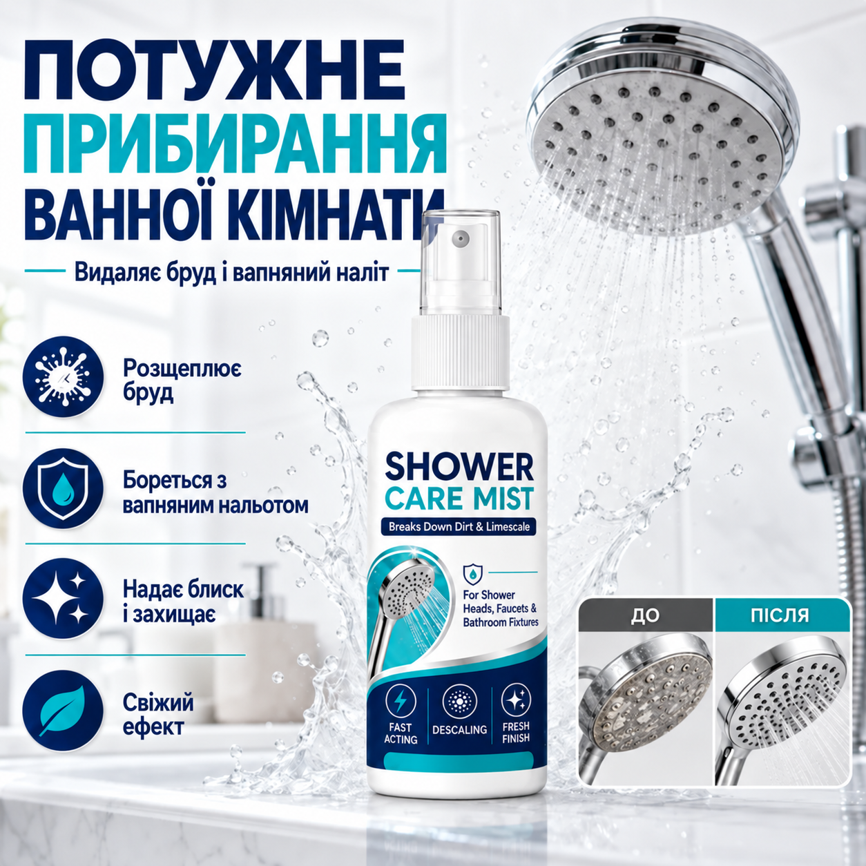 Спрей для очищення кранів і душових лійок